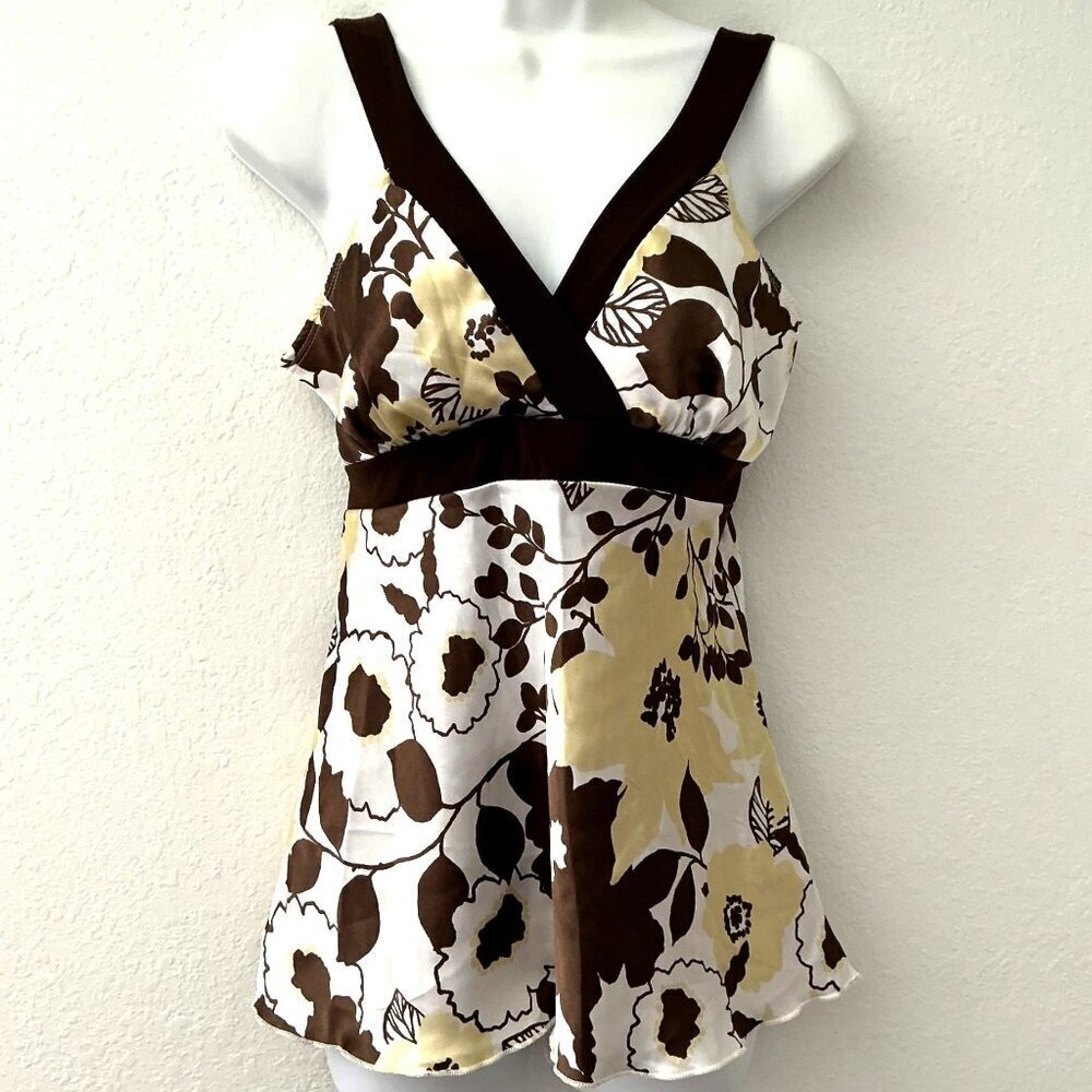 Y2K TEMPTED FLORAL TIE BACK TOP EUC